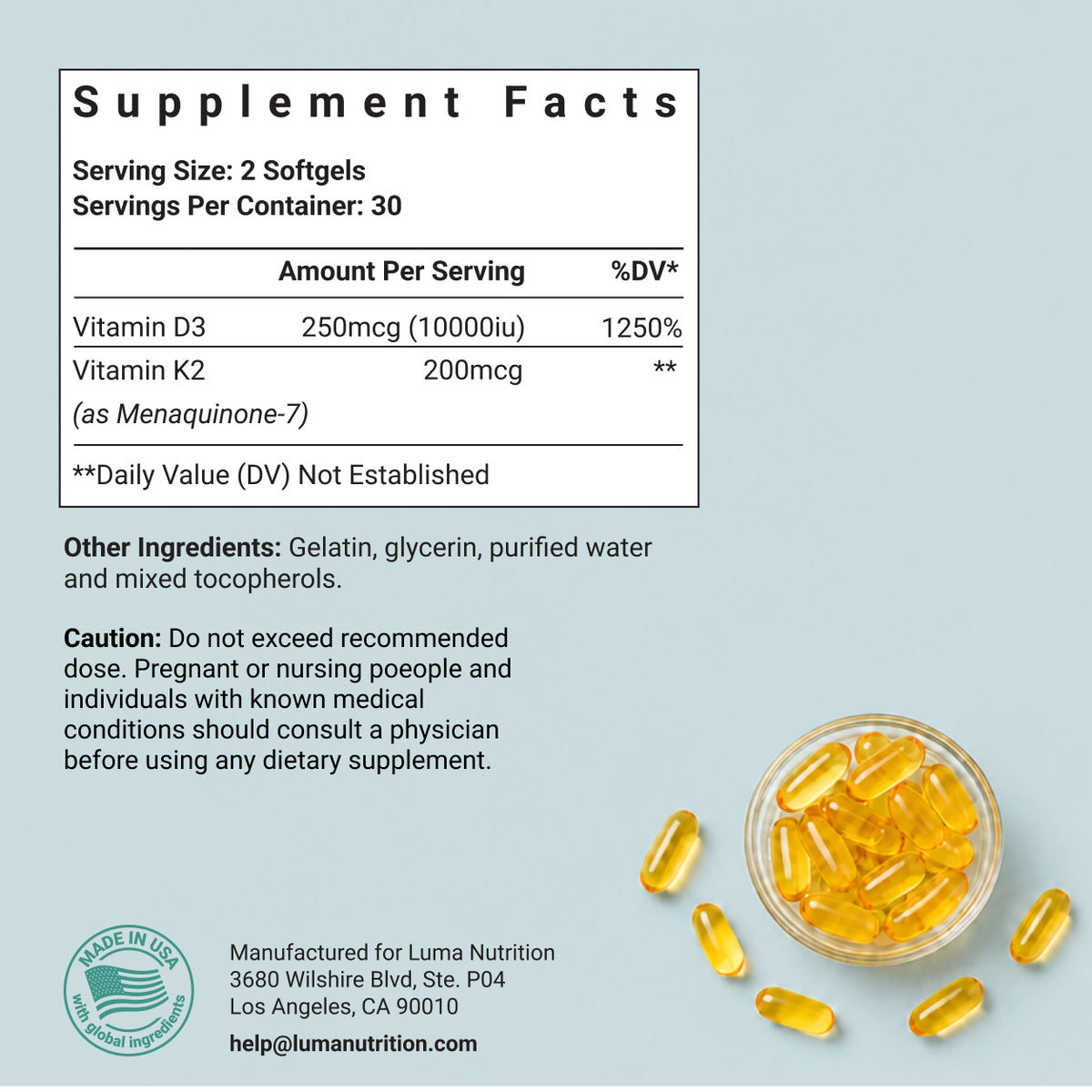 Vitamin D3 + K2