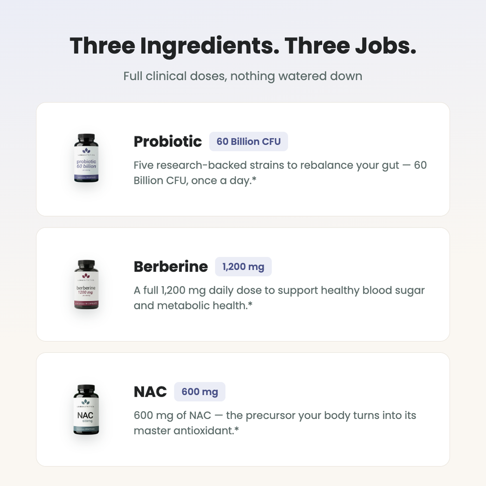 Gut Health Protocol — the three ingredients and their doses